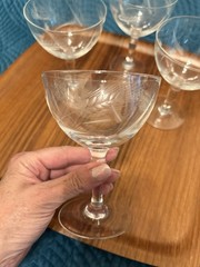 Vintage Etched Champagne Glass W Wheat Pattern – 4