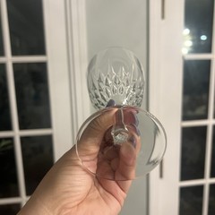 Cristal D’Arques-Durand Diamant Water Goblet Glass Crystal Set of 3 6.75″Tall