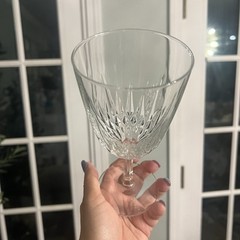 Cristal D’Arques-Durand Diamant Water Goblet Glass Crystal Set of 3 6.75″Tall
