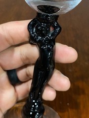 VTG Cambridge Ebony Liquor Cocktail Statuesque Nude Stem Glass 6.25″H