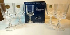 Wine Glasses Set of 4 Diamond by J. G. Durand 5 3/4Oz Arc France NOV18