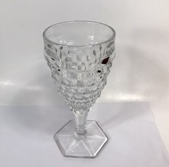 Fostoria American Goblet Water 2056 Cube Hexagon Foot Clear Glass 7” 10 Oz