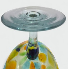 Vintage Hand-blown Confetti Margarita Glasses Set 3 Art Glass Barware Mexico
