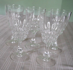 Set of 5 Cristal D’Arques Durand Pompadour Wine Glasses Goblets 6 Inches Tall