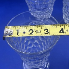 VTG Set Of 4 Fostoria American Cubist Manganese Glass 5.75” Footed Tea Goblets