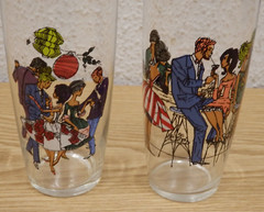 50er 60er Teenager Glasses 2 St. BAR Tumblers Rockabilly 50s Vintage Pin Up