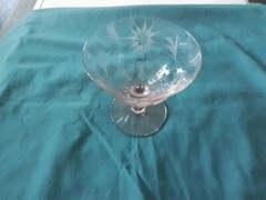 Elegant Pink Wheel Etched Depression Era Champagne Glasses 12pc (#471)
