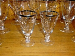 Fostoria Platinum Stemware – Iced Tea Glasses Water Goblets Juice – Wedding Ring
