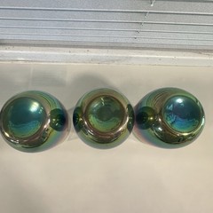 Lot 3 Vintage Skinny Glasses Wildly Iridescent Iridescence Retro Chic Champagne