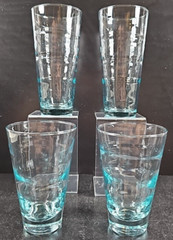 4 Pc Libbey Ripple Aqua Cooler Highball Glasses Set Vintage Saturn Optic MCM Lot