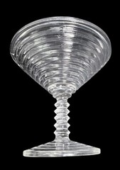 Anchor Hocking Manhattan Martini Glass Clear Ribbed Barware Compote ART DECO 30s