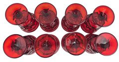 FENTON THUMBPRINT RUBY 4.5 oz GOBLET- SET OF 8