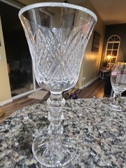 Large Galway Irish Crystal Wine Glass With Cross