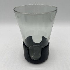 Vintage MCM Corning Glas-Snap II Smoke 12oz Tumblers Black Base Lightweight (6)