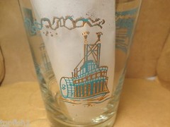 Steamboat/Riverboat/Paddleboat Hi/Lo ‘Low’ Ball Glass, 2 Count(Used/EUC/Vintage)