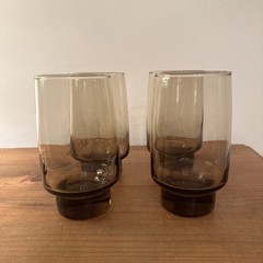 Vintage Libbey Smoked Tawney 11oz Glasses (set of 4)