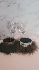 Wine Glasses With Boa Paws Wrap