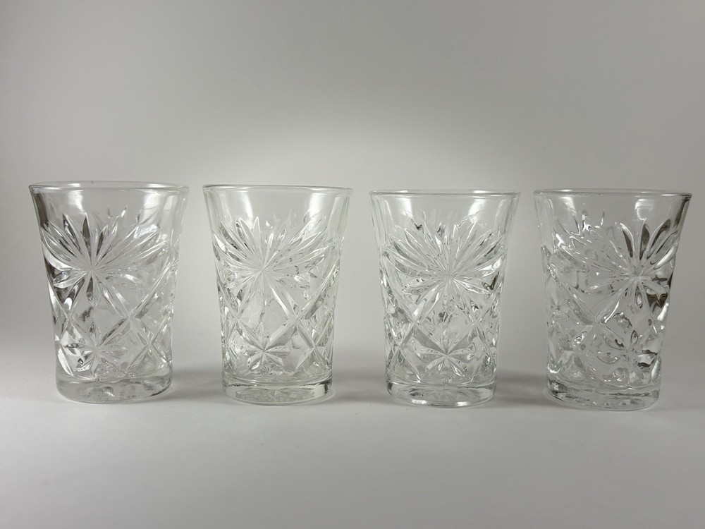 ANCHOR HOCKING EARLY AMERICAN (EAPC) FLAT JUICE GLASSES (Set Of 4)