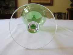 Set of 4 Marked Lenox Crystal «GEMS» Green 16oz Balloon Wine Glasses 8 7/8″