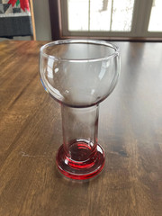 Vintage Red Ombre MCM Pedestal Glass 6.5″