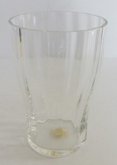 VINTAGE~DAUM~NANCY, FRANCE~SIGNED PANELED CLEAR GLASS TUMBLER~4 5/8″ TALL~XLNT