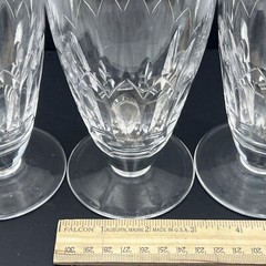 Stuart Ice Tea Glasses Vintage Cut 3 Glasses Glass Signed Stuart England
