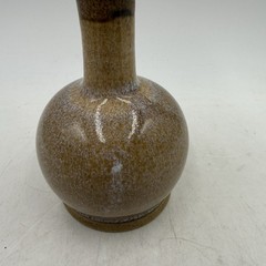 Set Of 3 Studio Art Pottery Wine Goblets Glasses Ceramic Brown Beige