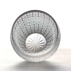 Hand Cut Clear K9 Crystal Whiskey Rock Glasses Edo Kiriko Chrysanthemum 9oz 1PC