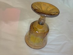 Vintage Indiana glass iridescent carnival glass amber MCM flawless