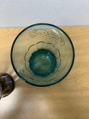 Coca-Cola Contour Glasses Set Of 3 Aqua Turquoise Purple Embossed Cups