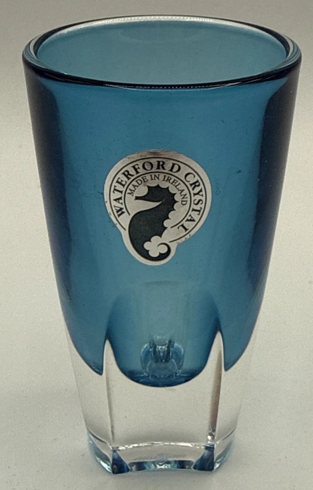 Waterford Crystal Eclipse Blue Shot Glass with Sticker 3.5″