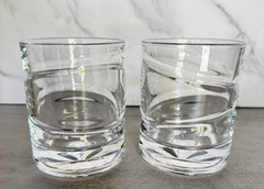 Heavy Studio Art Rocks Glasses Optic Swirl Sculptural Raised Pontil Base