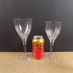 6 Gorham Regina Crystal Wine & Water Glasses Goblets VGC Cut Vertical