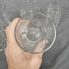 Sparkling Cut Glass Star Burst 6 oz Juice Tumblers – Set of 5