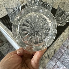 Six Vintage Crystal Tumblers , Very Elegant And Good Size