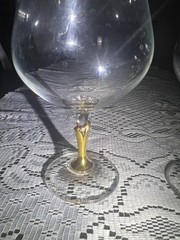 Vintage Colony Versailles Brandy Snifters~ Gold Stem & Rim~ Bohemian Crystal~ 2