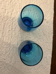 Blenko 419b Glass 1950s Pair of Highball Goblets in Turquoise