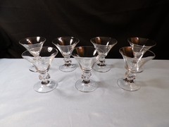 Set of 7 Bryce Clear Glass Hellenic Liquor Cocktail Glasses 4″ Tall
