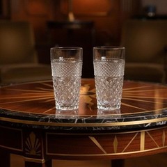 Anchor Hocking Wexford Tumblers, Set of 2, Vintage Clear Pressed Glass Drinkware