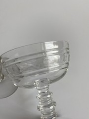 Val St Lambert Crystal Clear Sherbet Glasses 4.5”H Set of 2