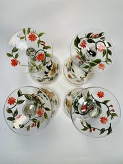 Set of 4 Mary Beth Baxter Hand Painted Sunflower Wine Glasses Certified Int’l