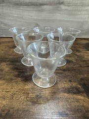 Vintage Frosted Footed Sherbet Dessert Cups Glasses Set of 6