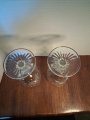 Libbey Glass Company Hobstar Star of David 7 1/4″ Glass Water Goblet Pair of 2