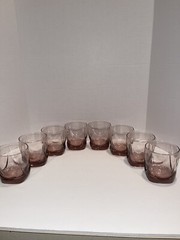 8 Vintage Libbey Imperial Plum Double Old Fashioned Glasses Tumblers Mint!