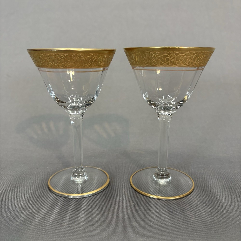Tiffin Franciscan Rambler Rose Cordial Liquor Cocktail Glass 4 1/2″ Set of 2