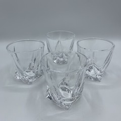 MIKASA “Motion” Crystal Double Old Fashioneds Set of 4 /hge