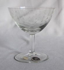 Liquor Cocktail Goblet Glass American Cut Crystal Starlight Pattern 3 7/8″