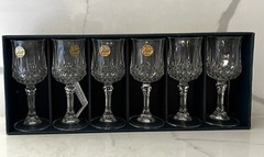 SET of 6 Cristal D’Arques Longchamp Goblet Wine Glass Wedding Made In France New