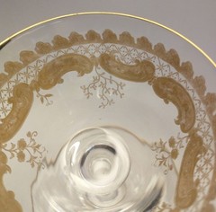 ST LOUIS CRYSTAL STL22 Early Gold Rim Wine Claret Cocktail Glass Scroll