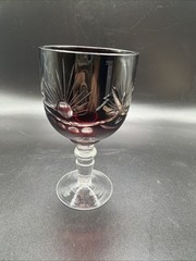 Bohemian Ruby Red Wine Goblet 5”